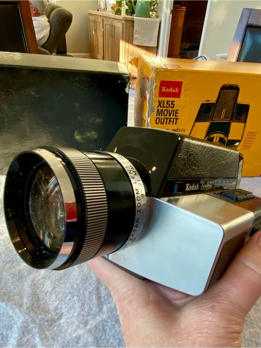 Vintage Kodak Black and Silver XL55 Movie Outfit Camera & Case